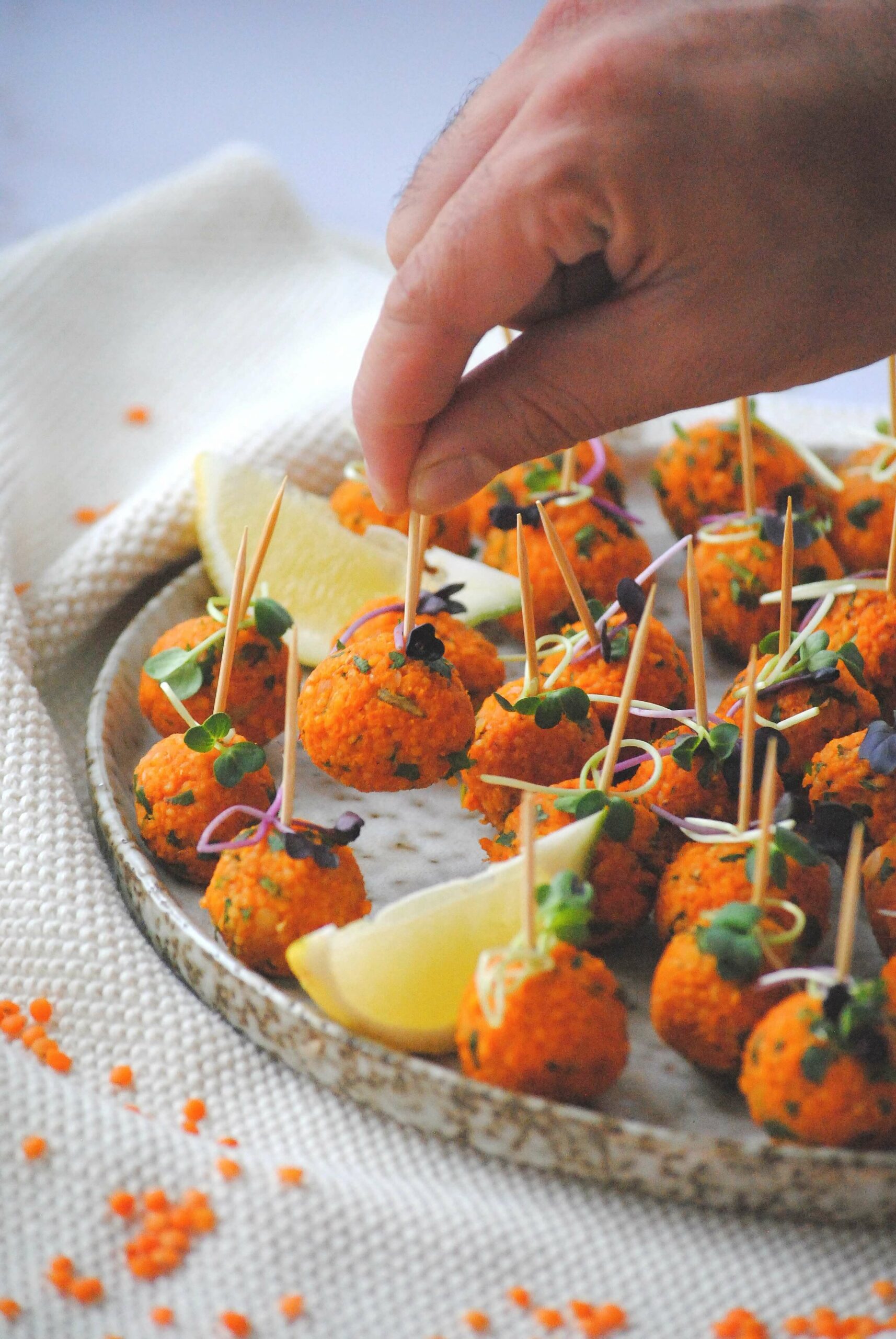 Apero Linsenbällchen, veganer Snack