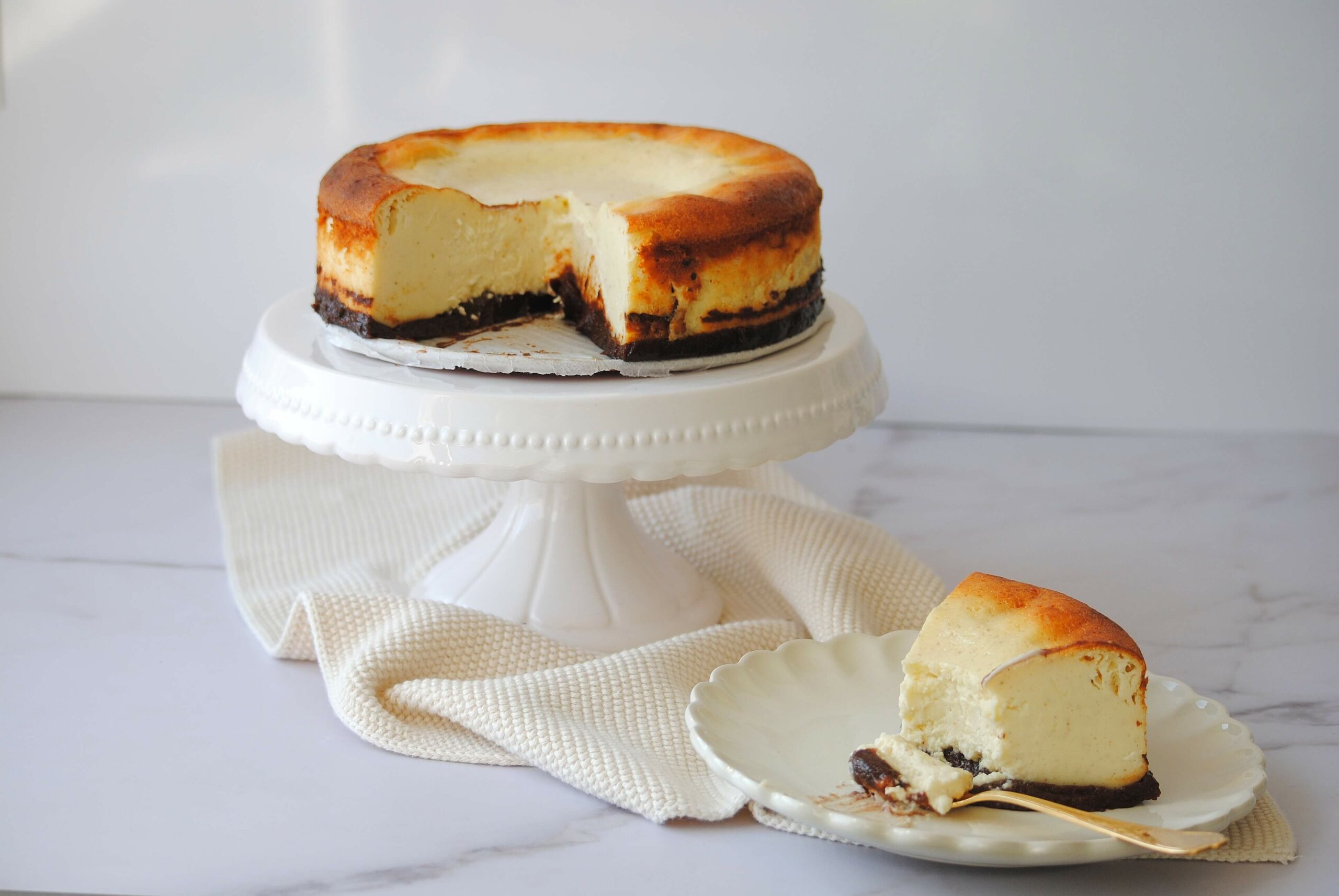 Cheescake mit Birnenweggenfüllung, Cheescake ohen Boden