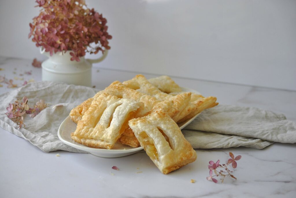 einfache Apfeltaschen, Apfeltaschen mit Blätterteig