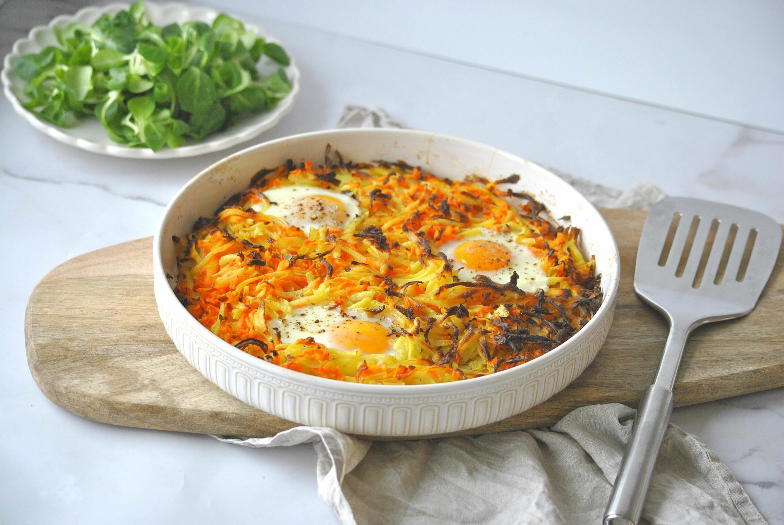 Rösti mit Spiegelei aus dem Backofen, Rösti mit Spiegelei Rezept