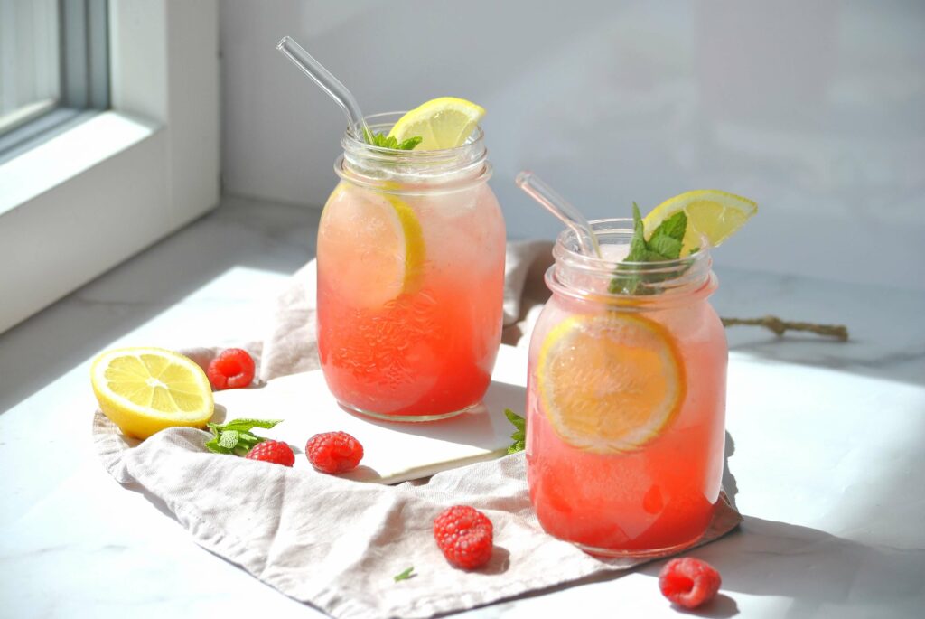 erfrischende Himbeer Limonade